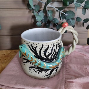 hand-made cup, snake cup made, witch cup, handmade, cottagecore, gift for girlfriend, goddess, Lilith, whimsygoth, spirit animal