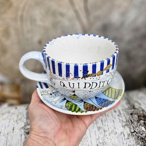 Harry Pottery,Tasse,besonderes Geschenk für Potterhead,Potterfan,Weihnachtsgeschenk, Gold,Freundin,Leseratte,Zauberer,Hexentasse,Cosplay