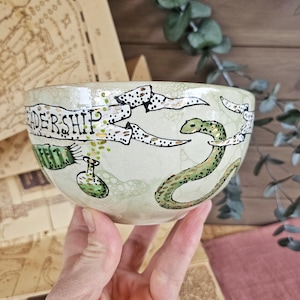 Slytherine,Harry Poter,Müslischale,Geschenk für Potterhead,Weihnachtsgeschenk,Potterfan Geschenk,besonders,Leseratte,Freundin,handgemacht