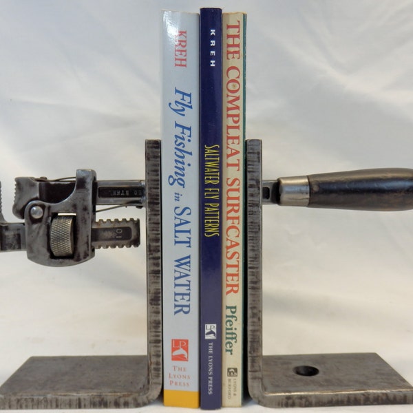 Book Ends Pipe Wrench / Industrial Decor