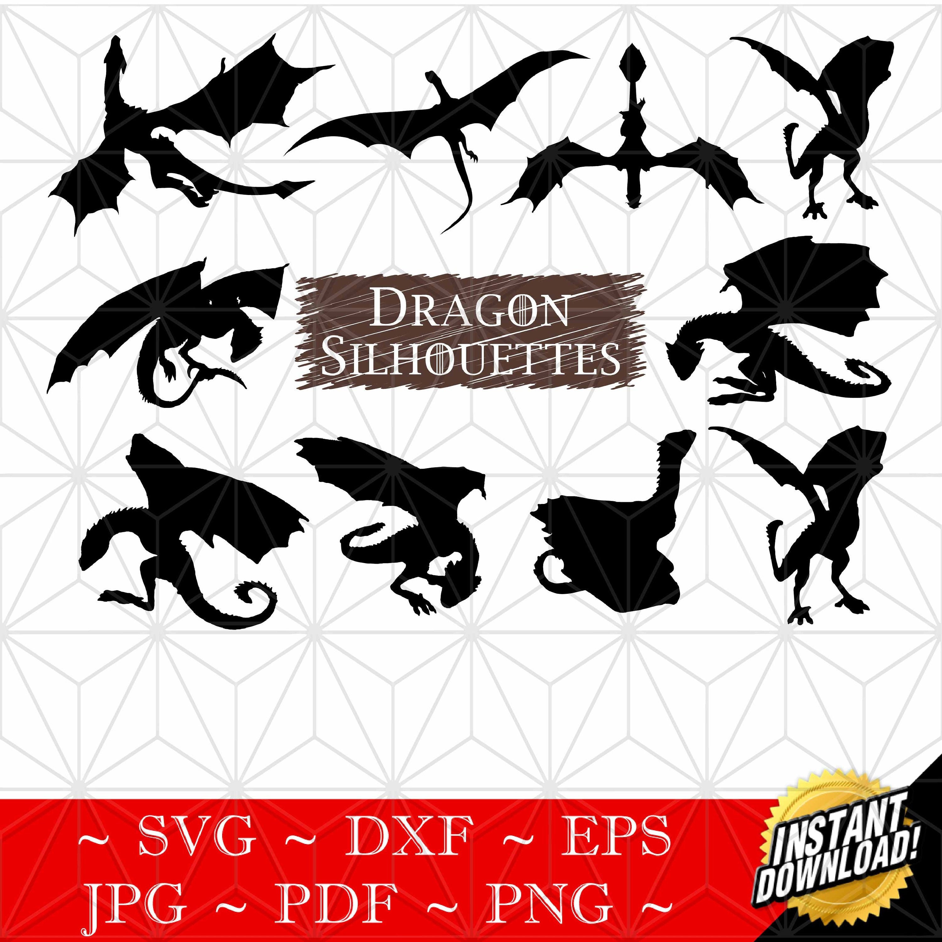 Dragon Svg Cut Files Printable Dragon Vector Clip Art Etsy