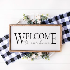 Welcome to our home printable, Digital print, Print-at-home wall art, Welcome to our home wall art, Welcome to our home sign, Wall art decor