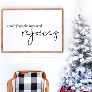A thrill of hope, the weary world rejoices, Christmas Printable Wall Art, O holy night printable, Digital Download, Christmas Decor