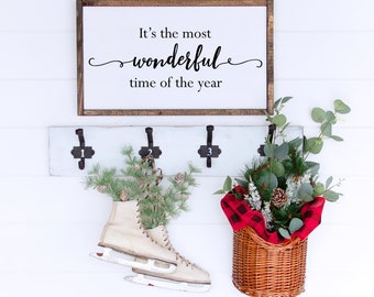 It's the most wonderful time of the year, Christmas Printable Wall Art, Digital Download, Christmas Sign, Christmas Decor, Holiday Wall Art