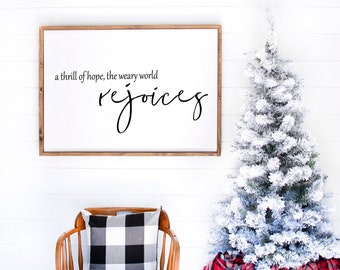 Una emoción de esperanza, el mundo cansado se regocija, Arte de pared imprimible de Navidad, O noche santa imprimible, Descarga digital, Decoración de Navidad