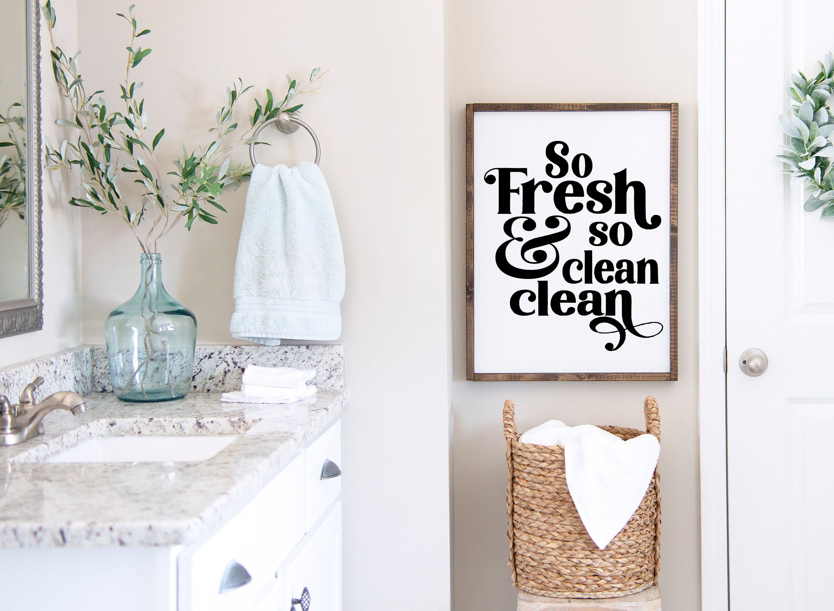So Fresh & So Clean Clean Word Art Printable Wall Art DIY Etsy