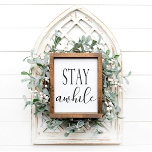 Stay Awhile, Word Art, Farmhouse Printable Wall Art, Farmhouse Decor, Digital Download, Farmhouse Quote , Living Room Art, DIY Home Decor