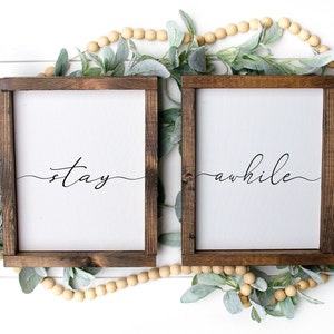 Stay Awhile, Word Art, Farmhouse Printable Wall Art, Farmhouse Decor, Digital Download, Farmhouse Quote , Living Room Art, DIY Home Decor