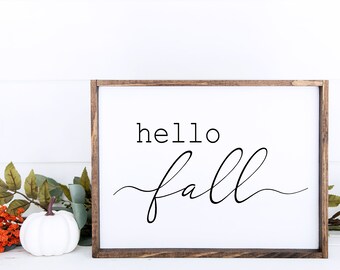 Hello Fall sign, Fall Wall Decor, Farmhouse sign, Fall Sign, Autumn sign, Farmhouse autumn, Printable wall decor