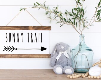 Bunny Trail sign, Spring Wall Decor, Farmhouse sign, Easter Sign, Farmhouse spring, Printable wall decor, Easter Decor, Bunny sign