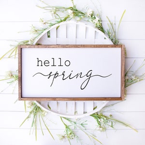 Hello Spring sign, Spring Wall Decor, Farmhouse sign, Spring Sign, Farmhouse spring, Printable wall decor