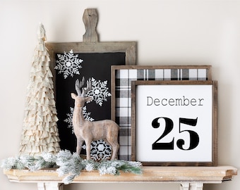 Dezember 25 Schild, Weihnachten Wandkunst, Kinder Weihnachten, Weihnachtsschild, Druckbares Schild, Bauernhaus