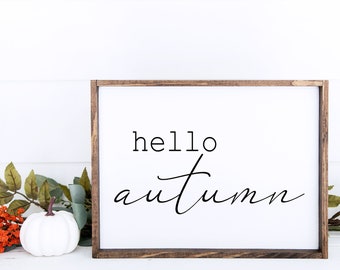 Hello autumn sign, Fall Wall Decor, Farmhouse sign, Fall Sign, Autumn sign, Farmhouse autumn, Printable wall decor