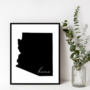 Arizona Hausschild, Arizona Outline Druck, State Schild, Haus, Wandkunst, moderne Dekor, Einweihungsgeschenk, Digitaler Download, Druck & Rahmen