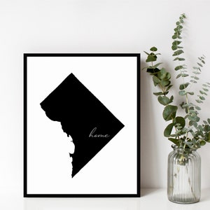Washington DC Home Sign, Washington DC State Sign, Home, Wall Art, Modern Home Decor, Housewarming Gift, Digital Download, Washington DC