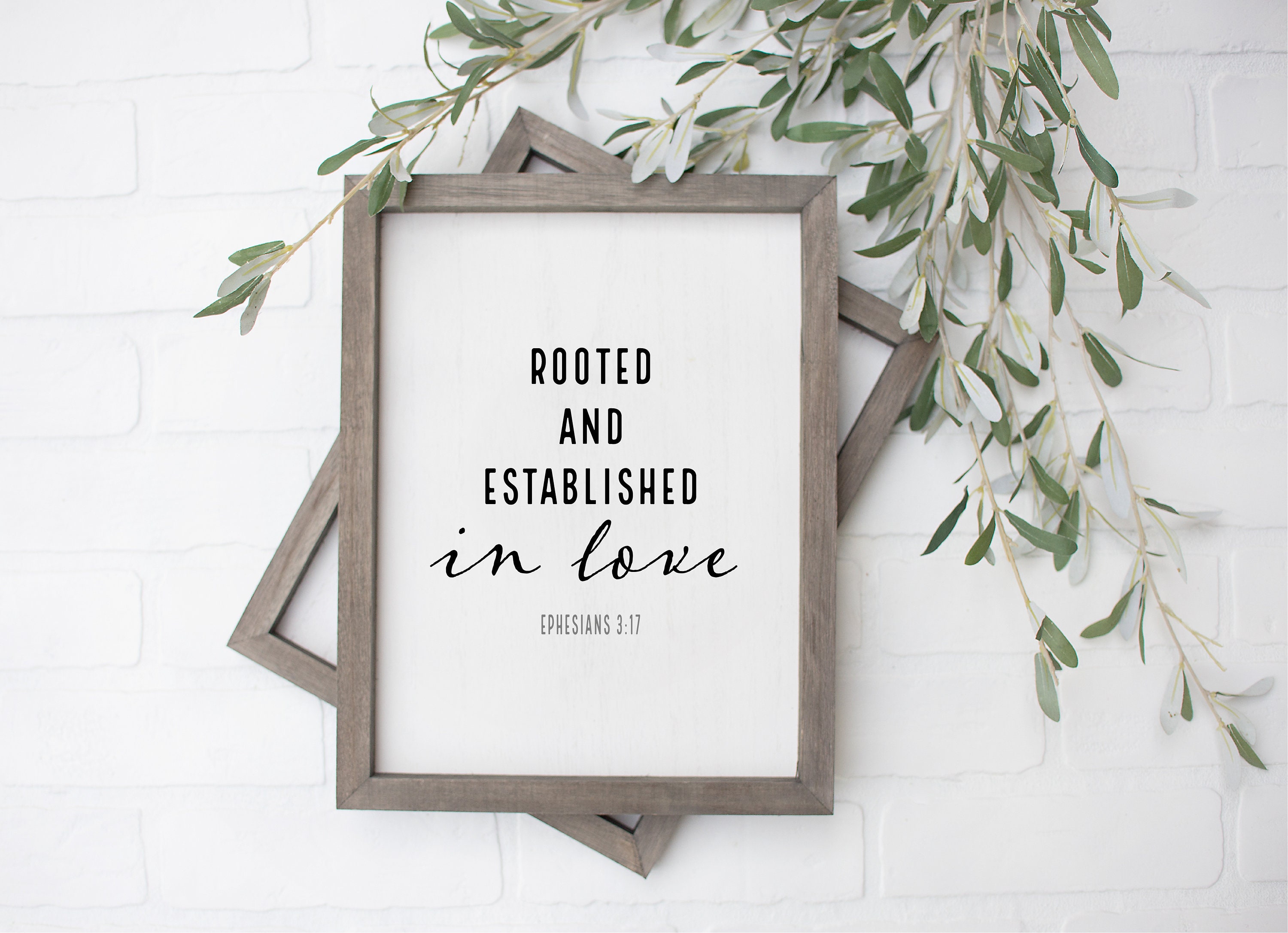 Rooted and Established in Love, Ephesians 3:17, Printable Wall Art,  Scripture Printable, Digital Download, Bible Verse, Christian Wall Art -  Etsy