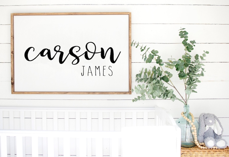 Nursery Name Sign, DIY Nursery Decor, Custom Baby Name Wall Art