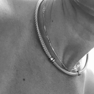 David Yurman Ruby 14k Gold, Sterling Silver and Ruby Two-Tone Cable Choker Necklace