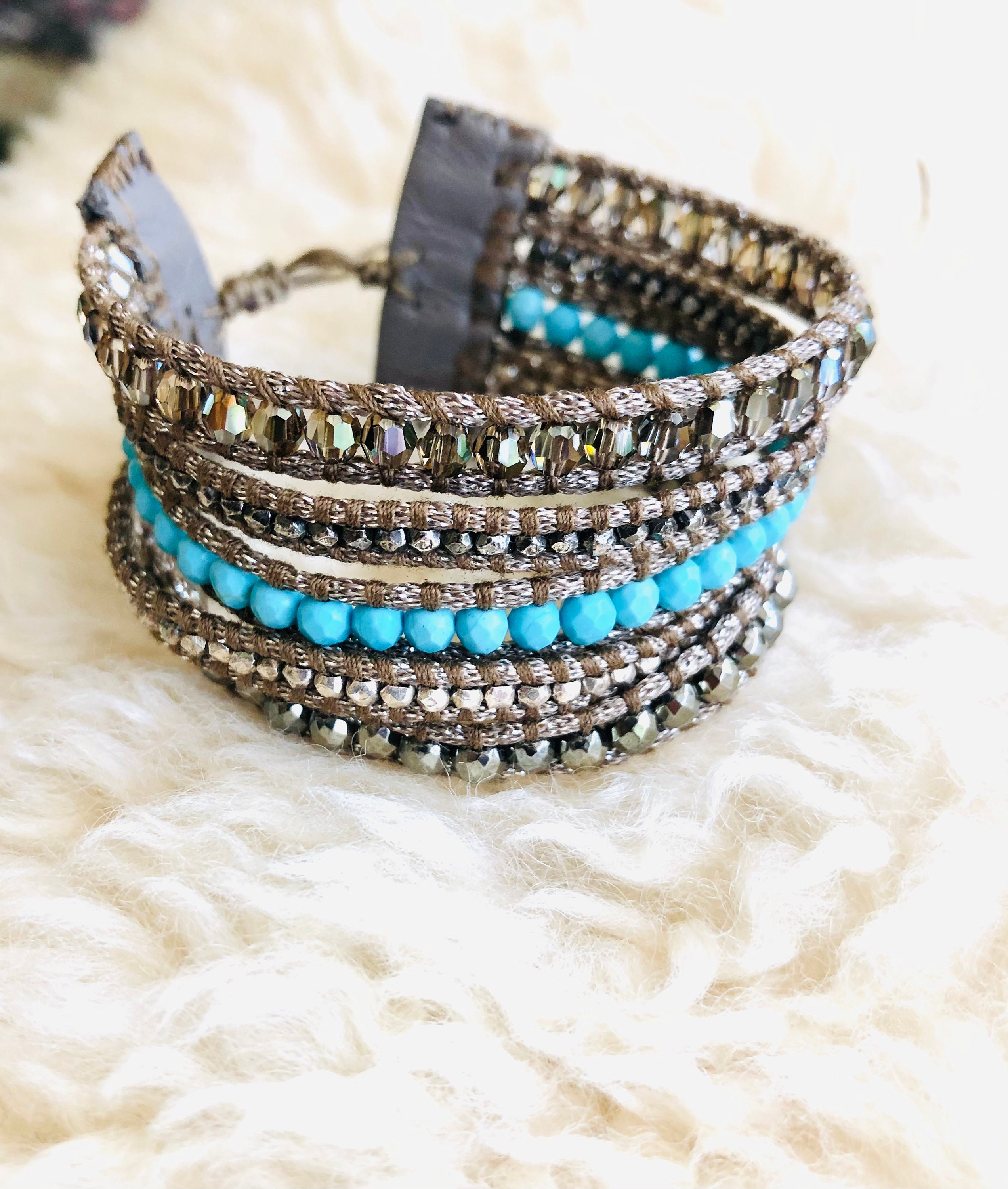 Chan Luu Turquoise Crystal Wrap Bracelet - Etsy