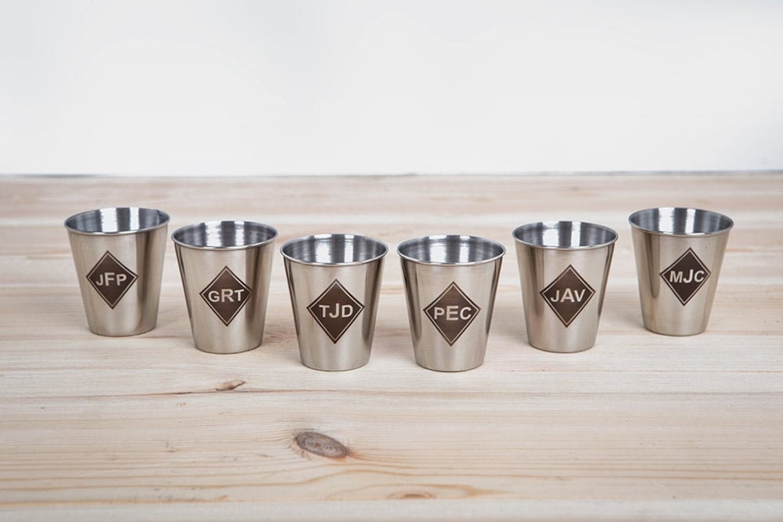 Custom stainless steel shot glasses personalized shot Etsy