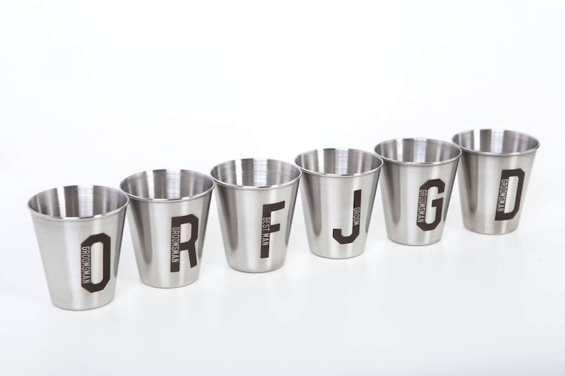 metal cups 1.7 oz 50 ml stainless steel Set of 9 personalized personalized shot glasses