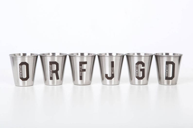 metal cups 1.7 oz 50 ml stainless steel Set of 9 personalized personalized shot glasses