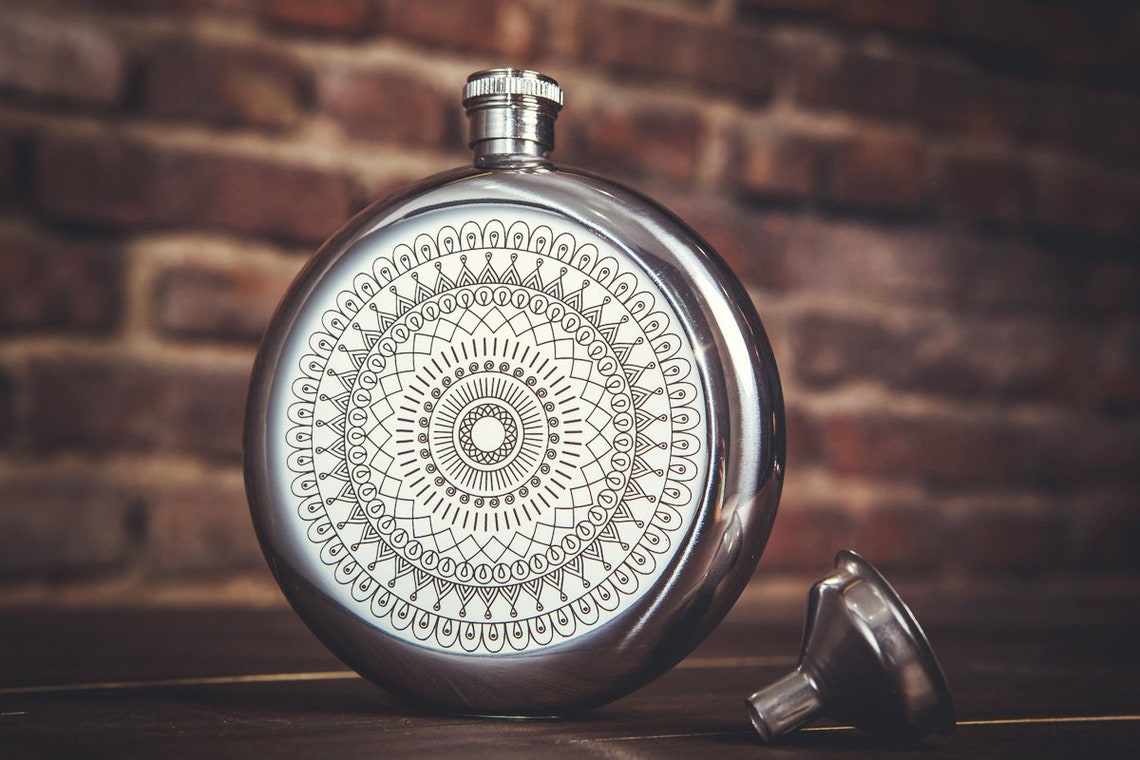 Flask for Women Floral Flask 8 Oz Etsy