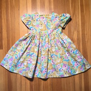 SALE Easter Dress Bunnies with Eggs Girls Size 3T Ready to Ship image 1
