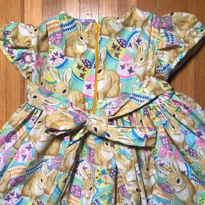 SALE Easter Dress Bunnies with Eggs Girls Size 3T Ready to Ship image 3