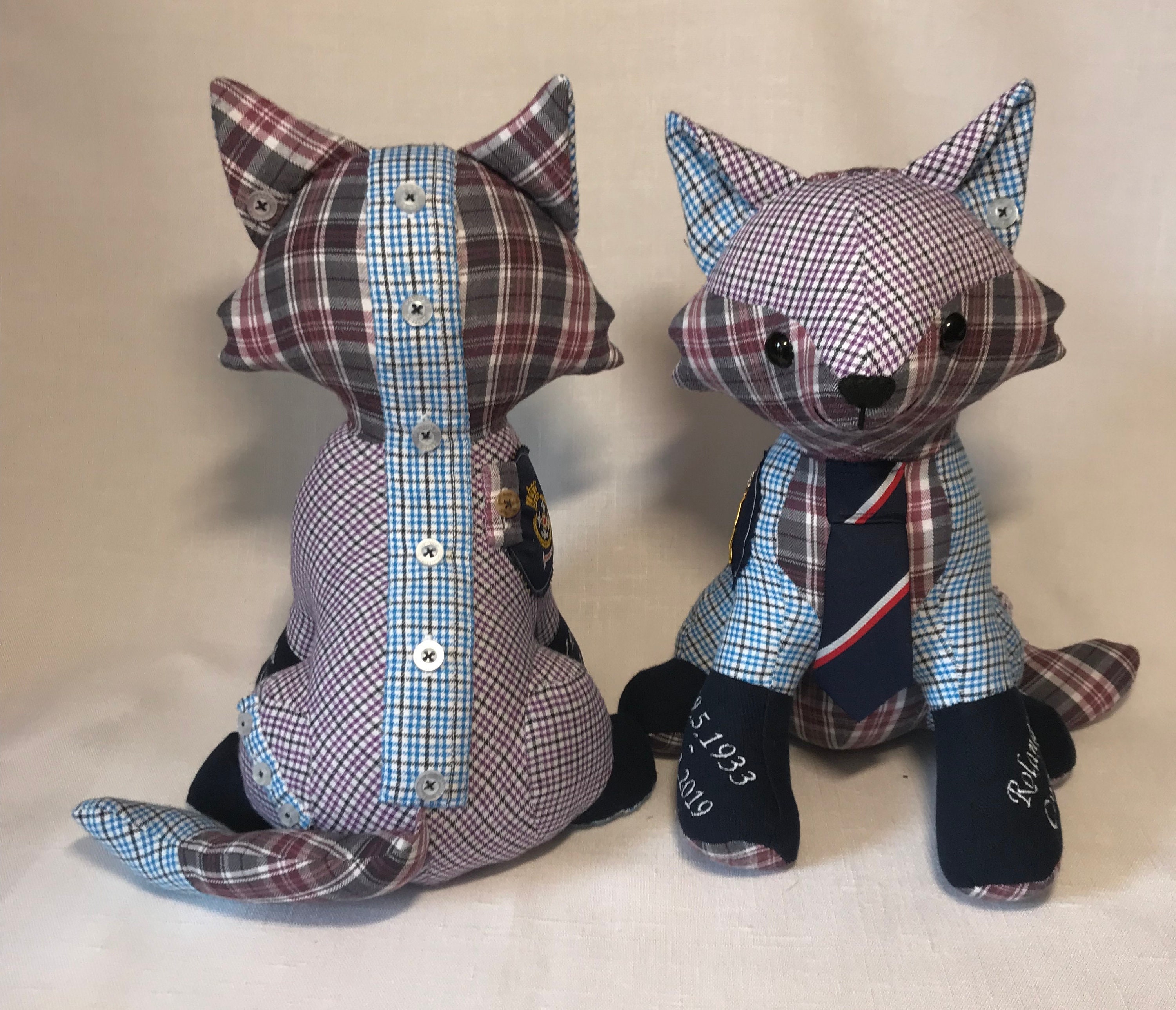 stuffed animals made from loved ones clothing