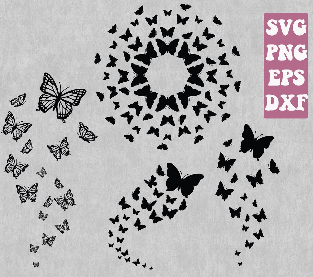 Butterfly Svg, Flying Butterflies Svg, Butterfly Silhouette, Bundle