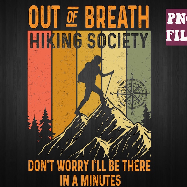 Out of Breath Hiking Society Svg - Etsy