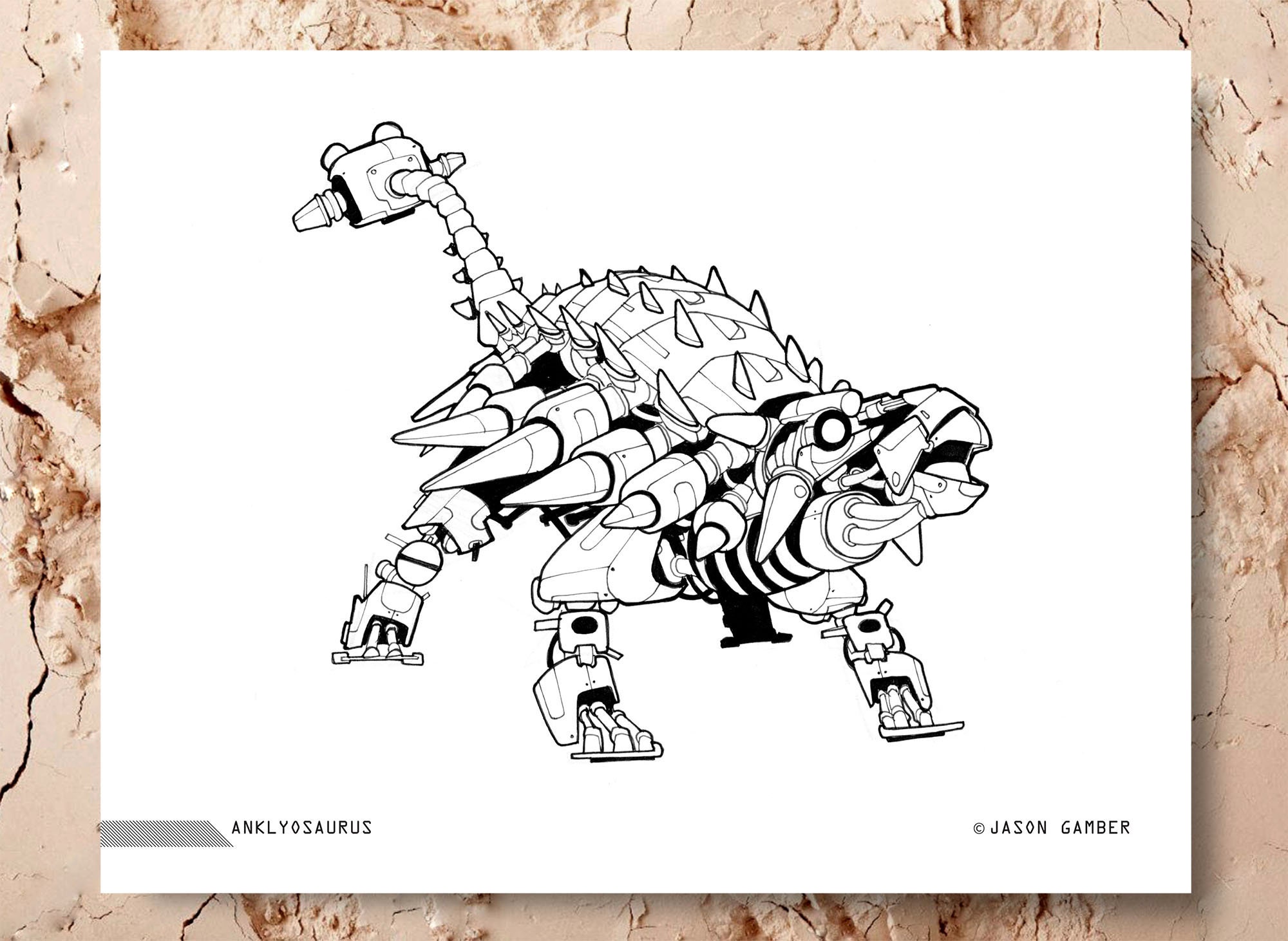 Robot Dinosaur Coloring Page