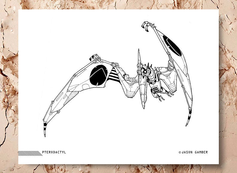 Robot Dinosaur Coloring Page Pterodactyl Robosaur dinosaur child coloring coloring page