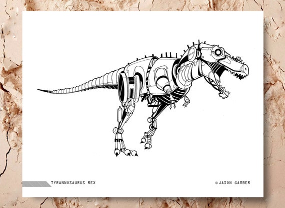 robot t rex coloring pages