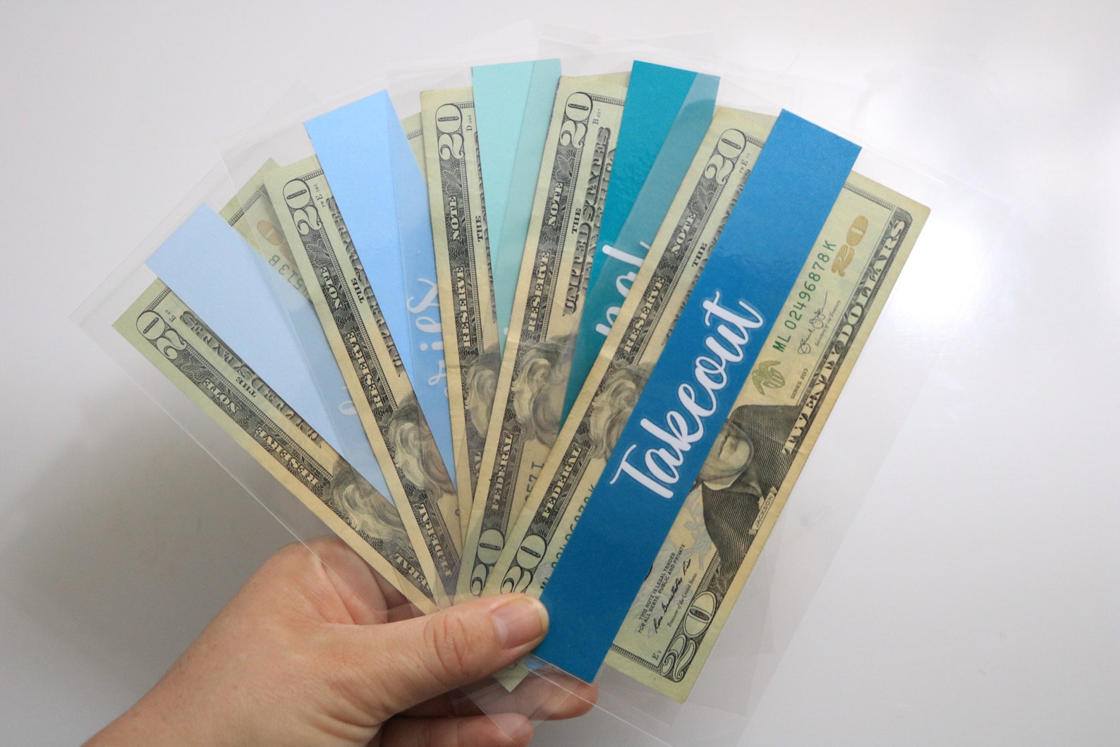 Set of 5 Clear Laminated Cash Envelopes Waterscape Cash Etsy