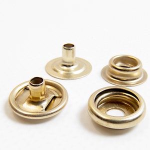 Brass Snaps, 100% Brass Not Plated, Line 24 10 Pc. Set Shipped from The USA!