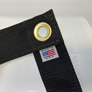 Tarp, Heavy Duty, White Waterproof, 18 Oz. Vinyl with Reinforced Edges