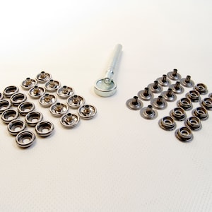 Snap Repair Kit w/ Setting Tool & Nickel Plated Brass Snaps