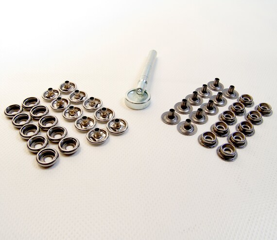 Snap Fastener Kit With 20 Snaps And Setting Tool For Thicker Materials