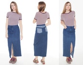 Vtg 80s High Waisted Dark Blue Denim US 6 M