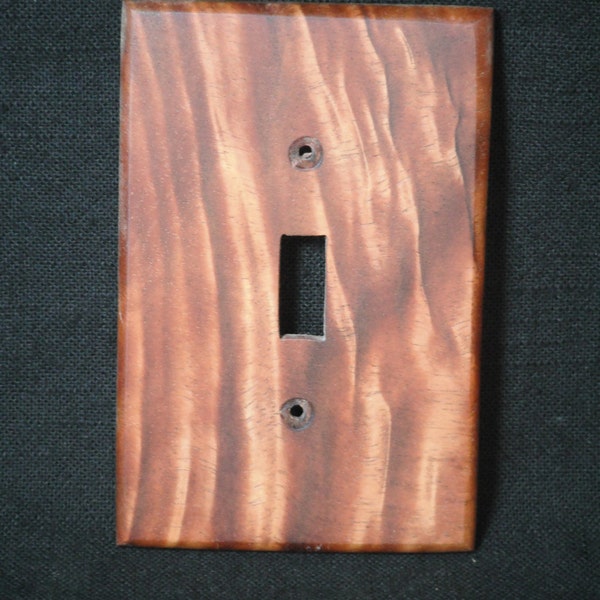 Handmade Hawaiian Koa Wood Light Switch Cover Plate