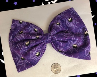 Purple spiders hair bow