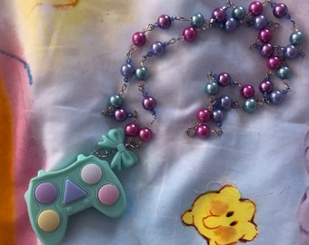 Game controller beaded necklace