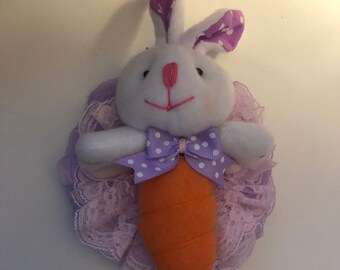 Easter Bunny with carrot rosette hair clip