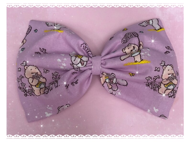 Lavender Care Bear hair bow image 1