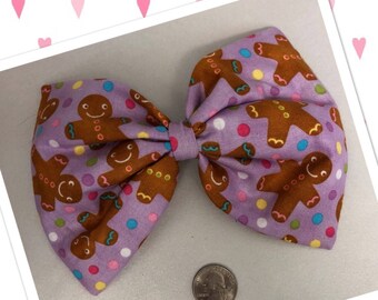 Pastel gingerbread hair bow