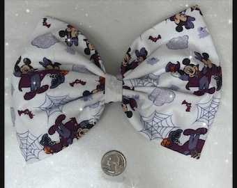 Halloween Disney Mickey and Minnie large hair bow