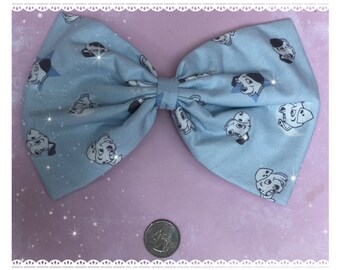 Baby blue 101 Dalmatians hair bow