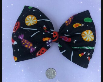 Halloween candy large hair bow